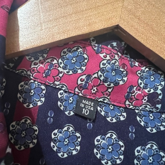 Women's Printed Dress Size 10 High Low Long Sleeves Tapestry Modest USA - Picture 3 of 4